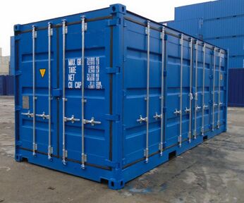 20 Fuß Side Door Seecontainer Blau