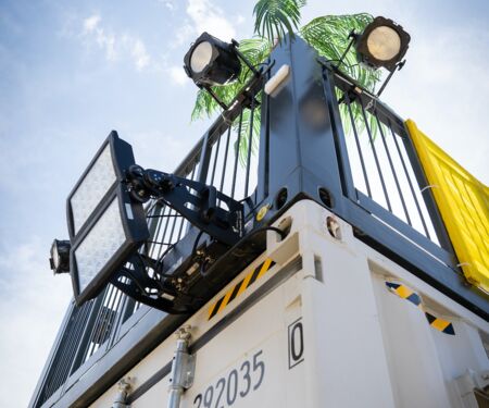 Barcontainer Terrasse Beleuchtung